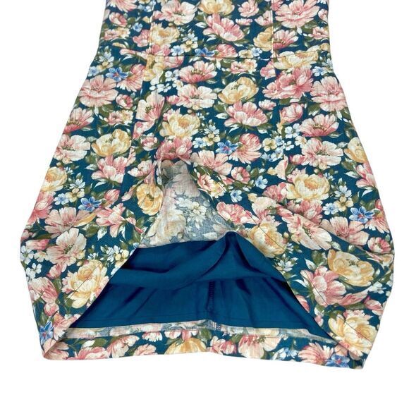 Abercrombie & Fitch Off Shoulder Mini Dress Women S Blue Floral Bohemian Beachy - Picture 5 of 14